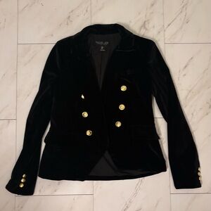 Rachel Zoe Black Velvet Blazer with Gold Accents